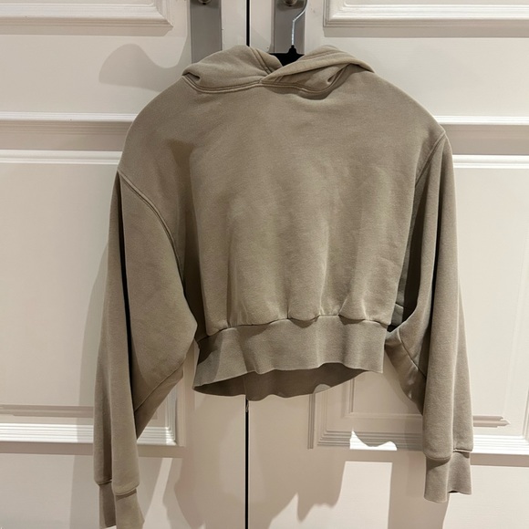 Aritzia cropped hoodie in a brownish taupe - Picture 2 of 3